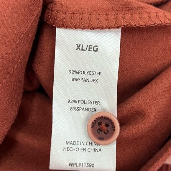 Weatherproof Henley Shirt Men Sz XL Orange Long Sleeves Double Brushed Soft Knit - Picture 8 of 9